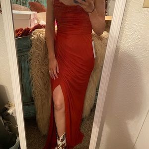 Azazie side slit dress